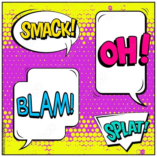 Wallpaper Mural Abstract creative concept vector comic pop art style blank, layout template with clouds beams and isolated dots background. For sale banner, empty speech bubble set, illustration halftone book design. Torontodigital.ca