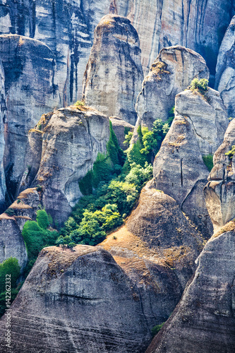Meteora limestone mountains in Greece