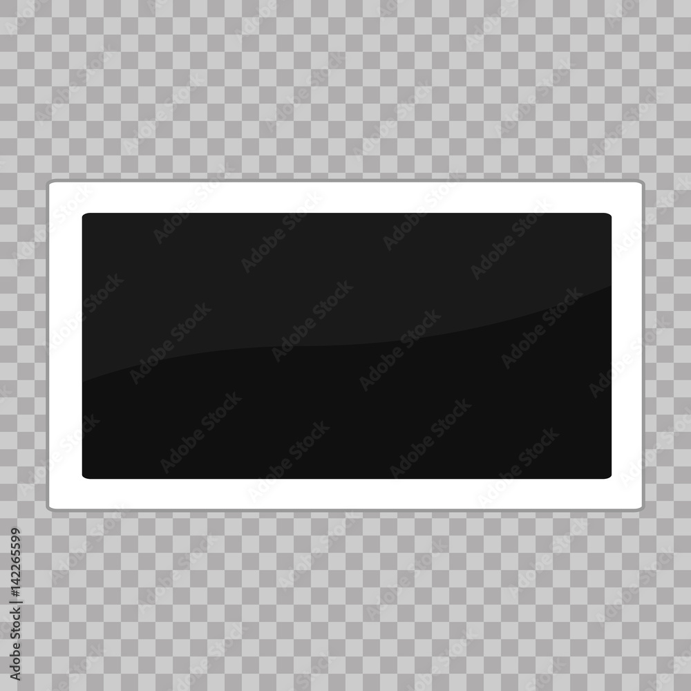 Square frame template. White plastic border on a transparent background. Vector illustration. Photorealistic Vector EPS10 Retro Photo Frame Template. Square frame template. White plastic border on a transparent background. Vector illustration. Photorealistic Vector EPS10 Retro Photo Frame Template.