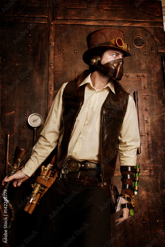 Fototapeta premium Man in Steampunk style