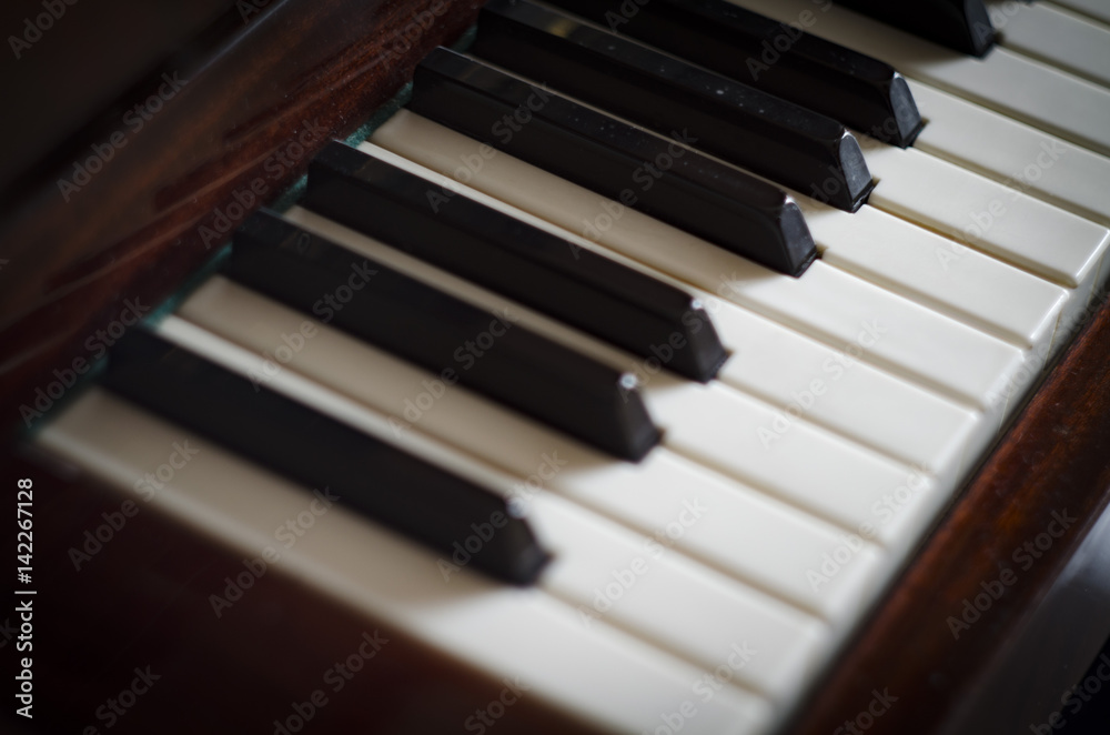 close-up of piano keys. close frontal view. close-up of piano keys. close frontal view.