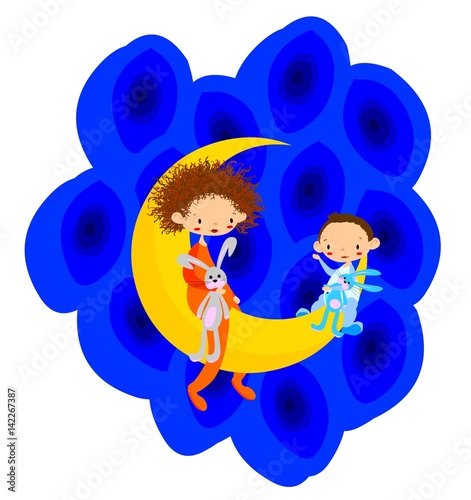 Niños preparados para dormir