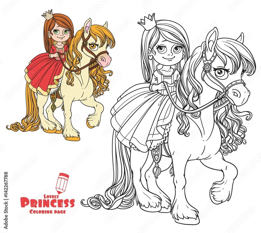 princess and horse coloring pages