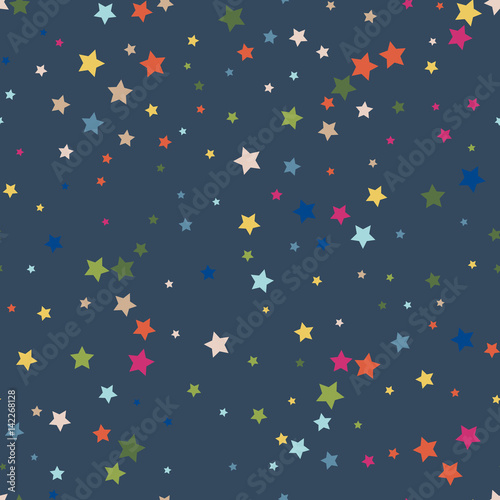 Cute seamless pattern with stars. Vector
