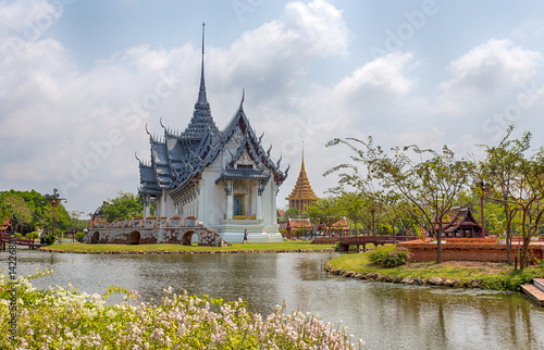 SAMUT PRAKAN  THAILAND  MARCH  6  2017 - Sanphet Prasat Palace of Ayutthaya in Ancient City Park  Muang Boran  Samut Prakan province  Thailand