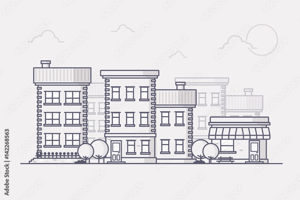 80 Drawing Of A Small Commercial Buildings Illustrations RoyaltyFree  Vector Graphics  Clip Art  iStock