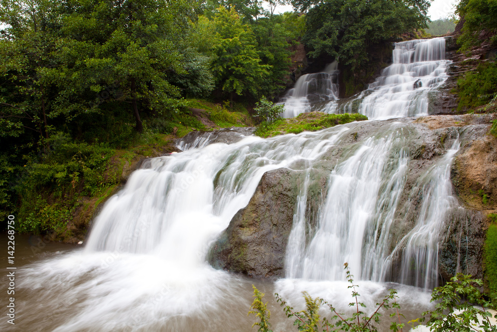 Fototapeta premium Large waterfall in the Ukrainian Carpathians