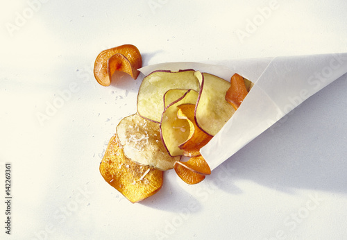 Crisps in white cone