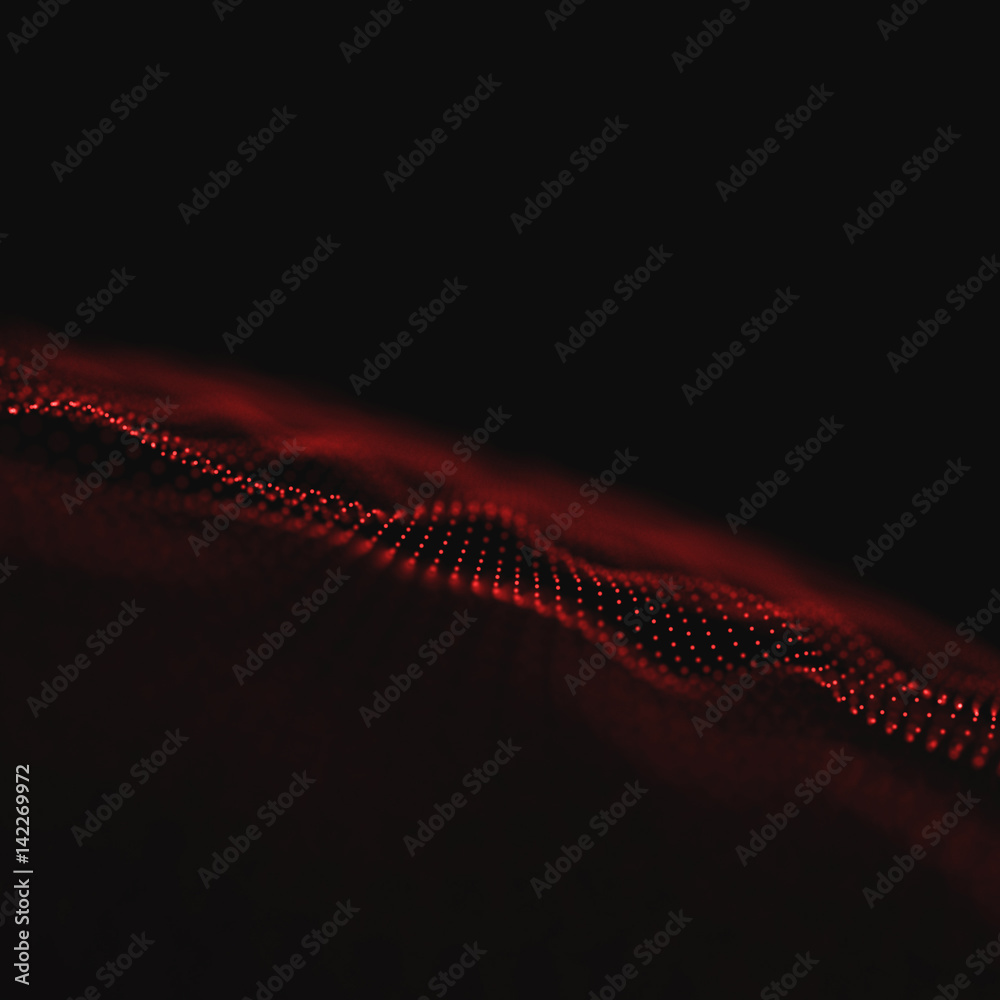 Plakat Futuristic technology and science abstract color background with dots. Digital wallpaper. Business presentation concept