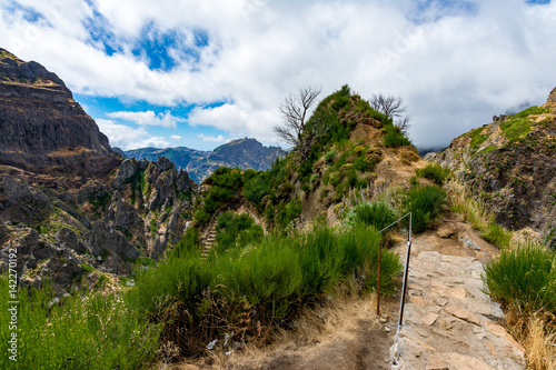 Tourist path from Pico Areeiro to Pico Ruivo, Madeira Island