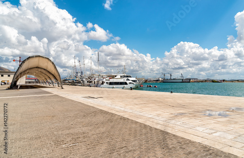 Maritime transport in the dock of italian port of Trapani in Sicily, Italy