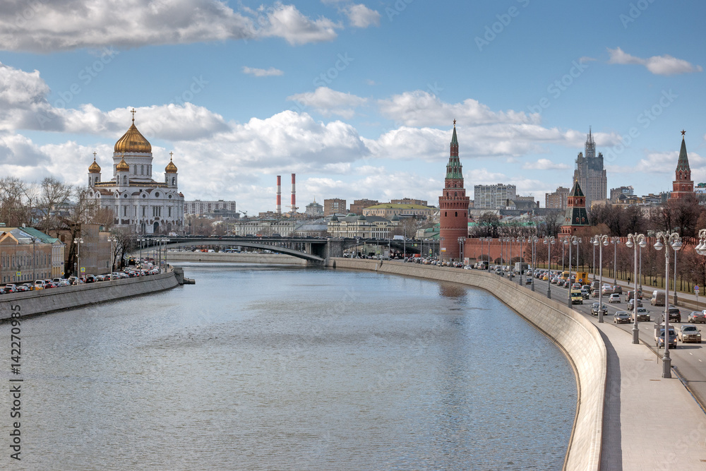 Moscow Kremlin and embankment of Moskva river. Moscow Kremlin and embankment of Moskva river.