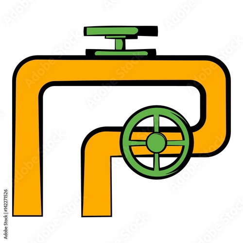 Pipeline with valve and handwheel icon