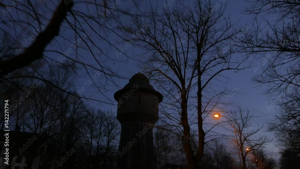 POV walk through a dark street in a city. POV walk through a dark street in a city.