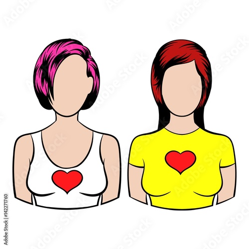 Female couple icon, icon cartoon