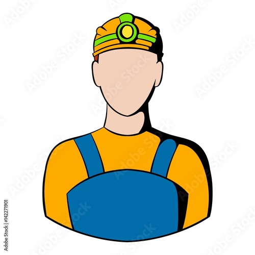 Coal miner icon, icon cartoon