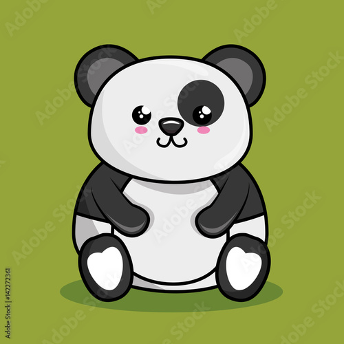 Fototapeta Naklejka Na Ścianę i Meble -  cute panda character kawaii style vector illustration design