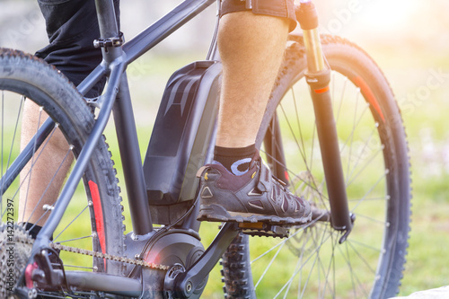 Close up of battery of an E-Mountainbike photo