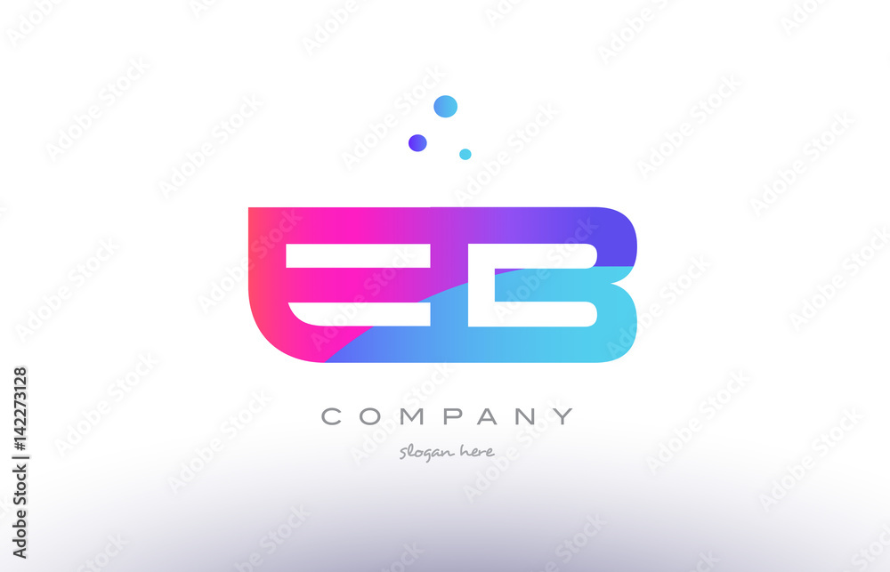 eb e b creative pink blue modern alphabet letter logo icon template eb e b creative pink blue modern alphabet letter logo icon template