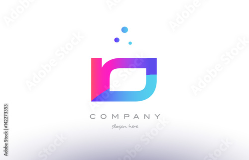 io i o creative pink blue modern alphabet letter logo icon template