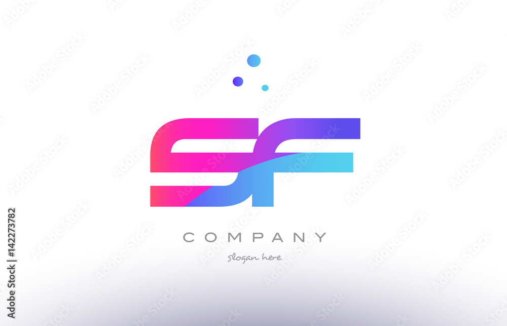 sf s f creative pink blue modern alphabet letter logo icon template sf s f creative pink blue modern alphabet letter logo icon template