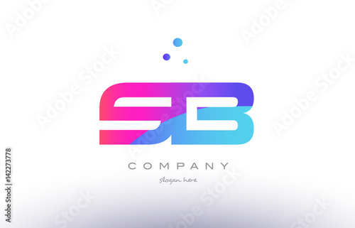 sb s b  creative pink blue modern alphabet letter logo icon template photo