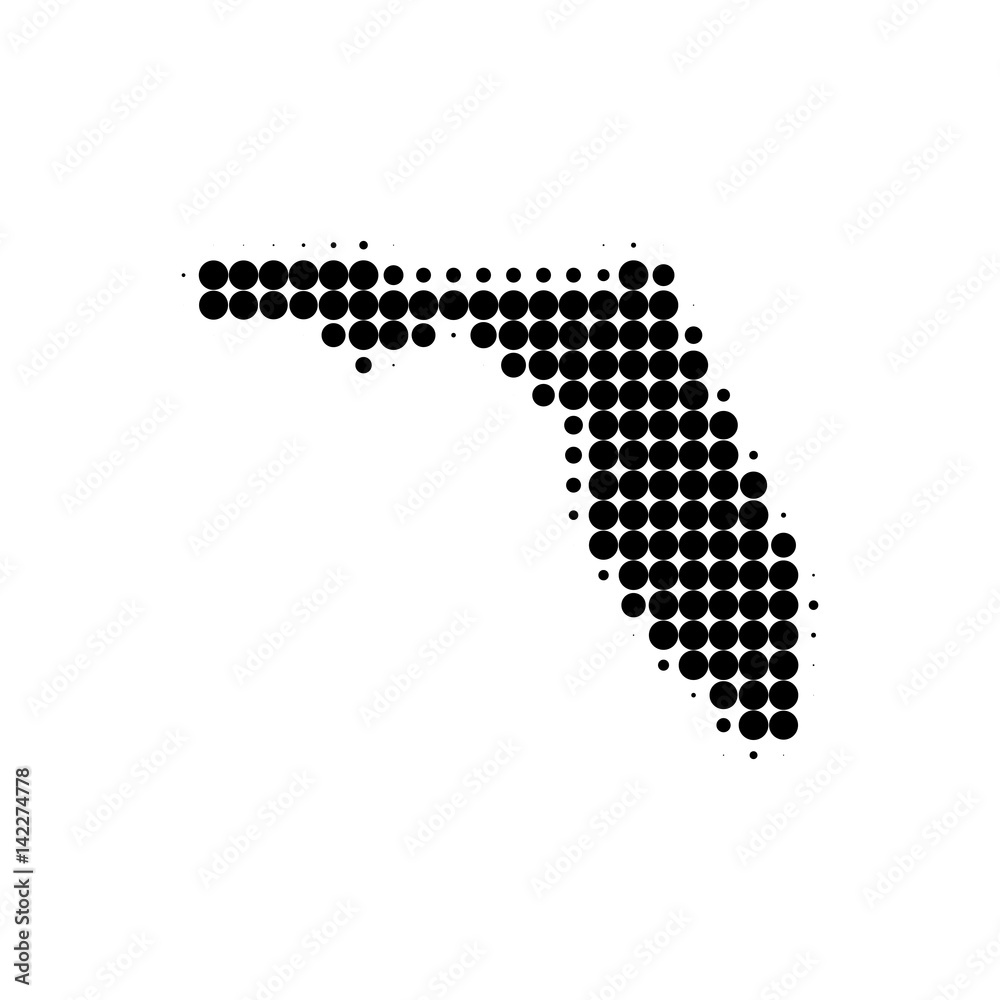 Florida dotted map. Vector