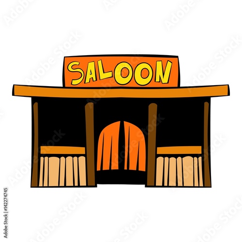 Western saloon icon, icon cartoon