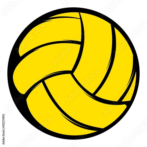 Yellow volleyball ball icon, icon cartoon