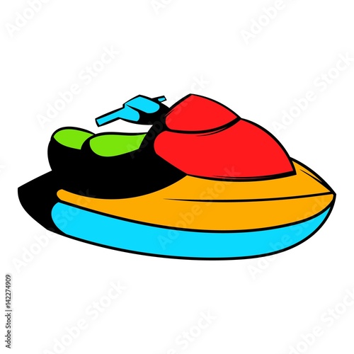 Jet ski water scooter icon, icon cartoon