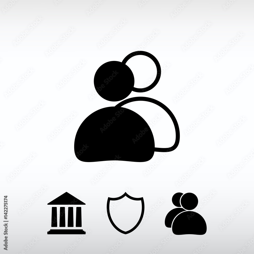 people icon, vector illustration. Flat design style