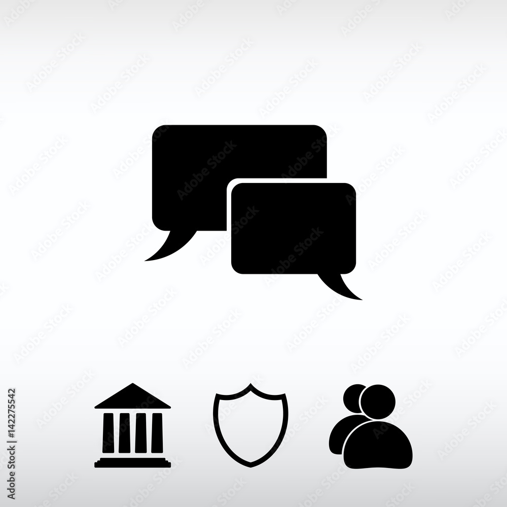 Speech bubble icons black icon, vector illustration. Flat design Speech bubble icons black icon, vector illustration. Flat design