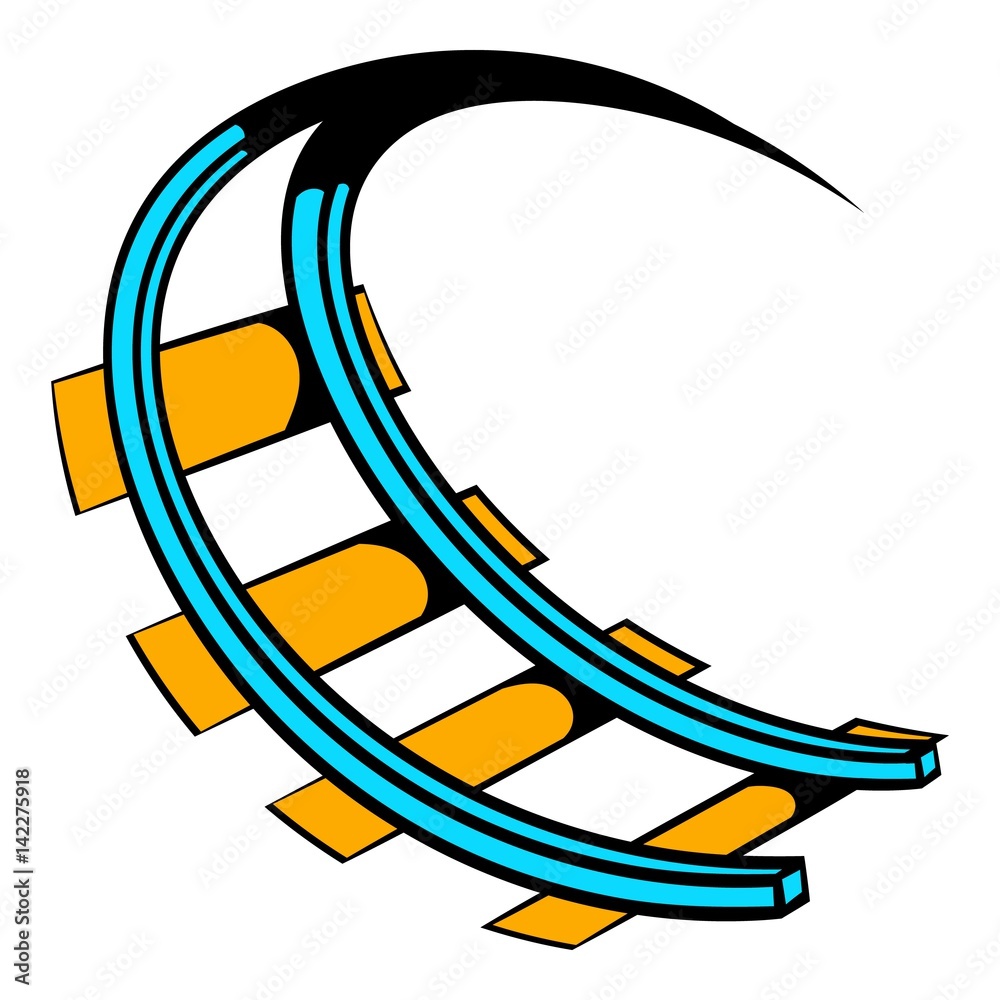 Roller coaster ride icon, icon cartoon