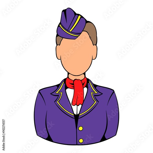 Stewardess icon in icon cartoon