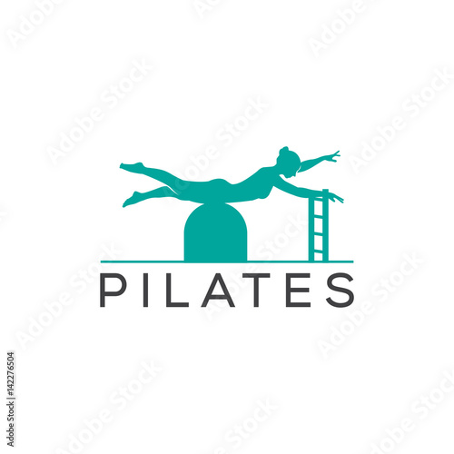 Silhouettes Doing Pilates Poses Logo