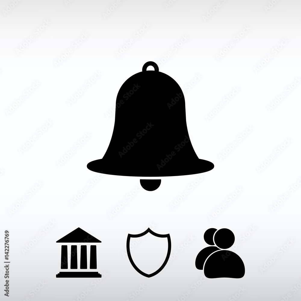 Bell icon, vector illustration. Flat design style Bell icon, vector illustration. Flat design style
