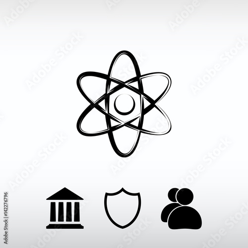 abstract physics science model icon, vector illustration. Flat d