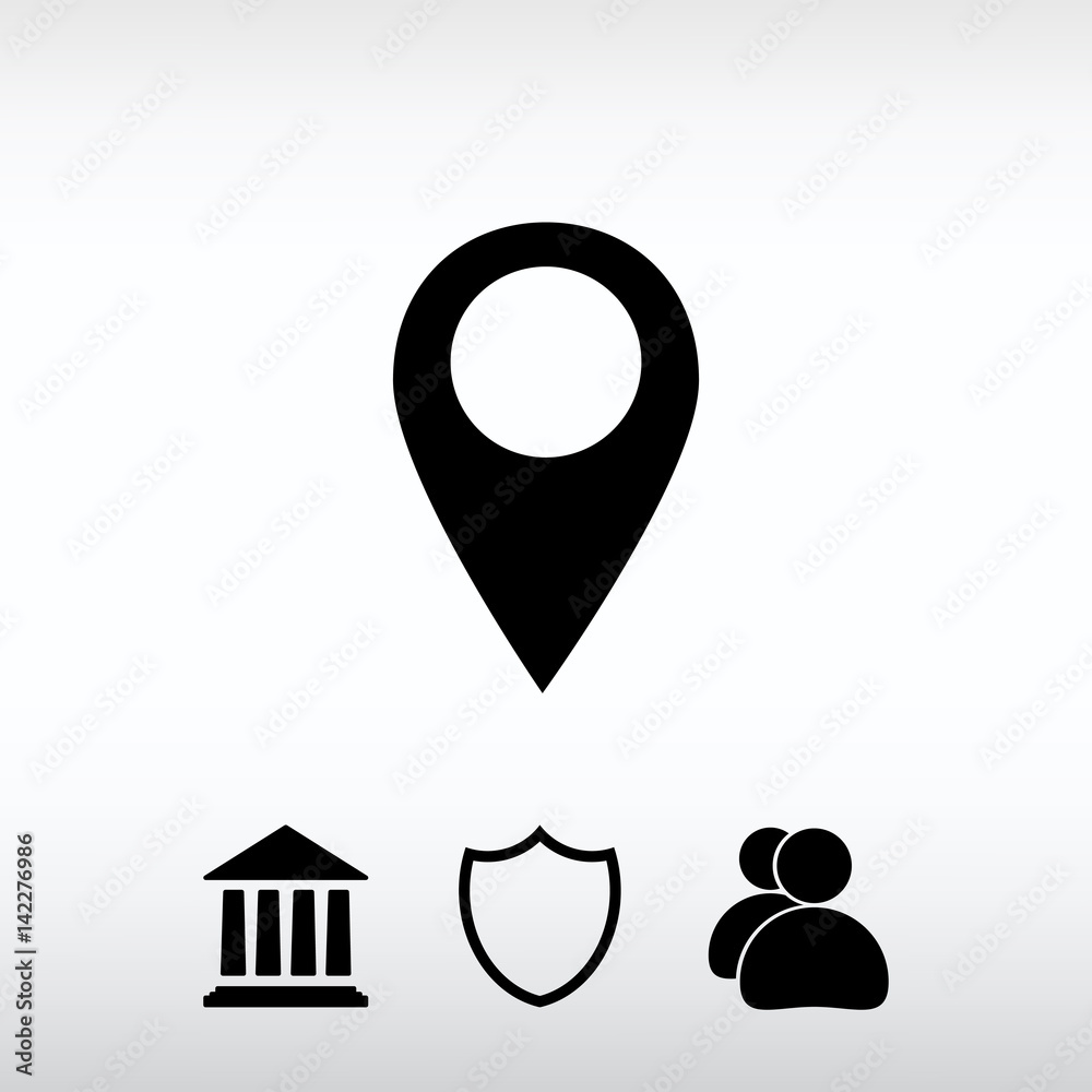 Map pointer flat icon, vector illustration. Flat design style Map pointer flat icon, vector illustration. Flat design style