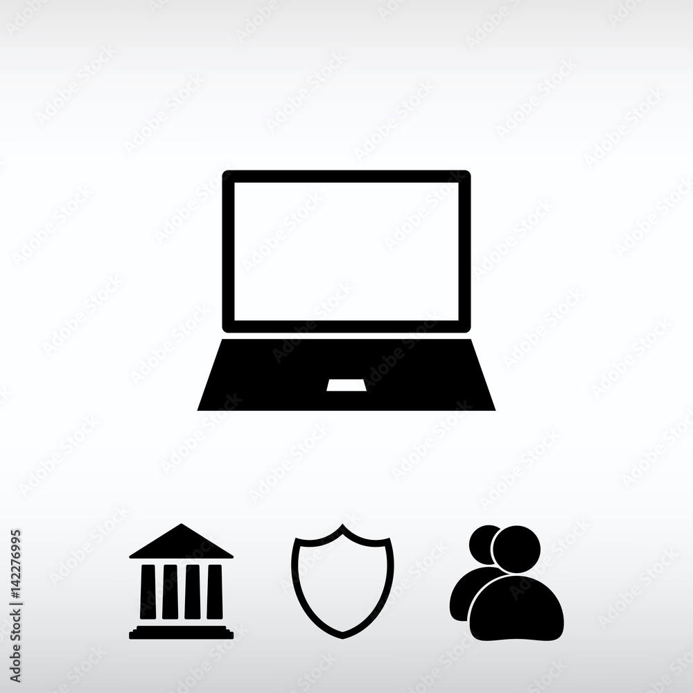 laptop icon, vector illustration. Flat design style laptop icon, vector illustration. Flat design style