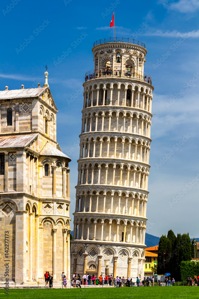 The Leaning Tower of Pisa is the campanile, or freestanding bell tower, of the cathedral of the Italian city of Pisa, known worldwide for its unintended tilt.