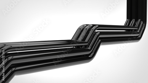 Apstract shiny black pipes photo