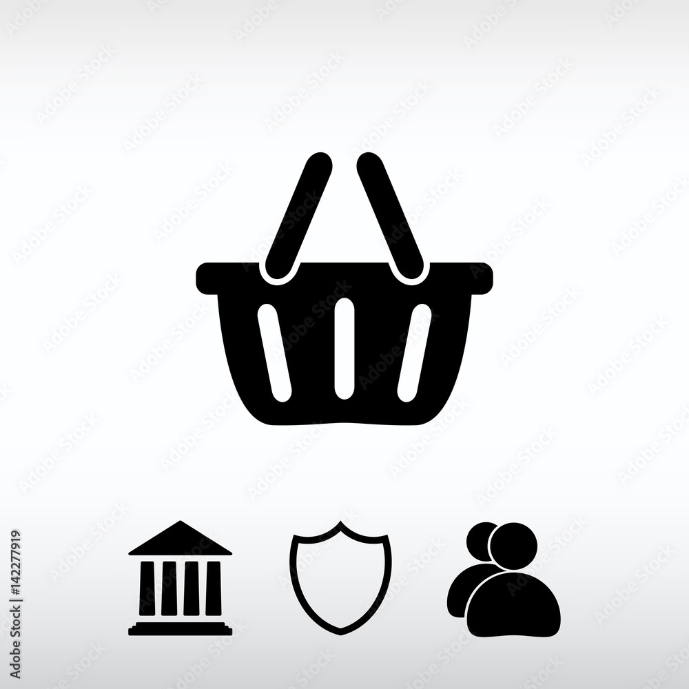 basket icon, vector illustration. Flat design style basket icon, vector illustration. Flat design style