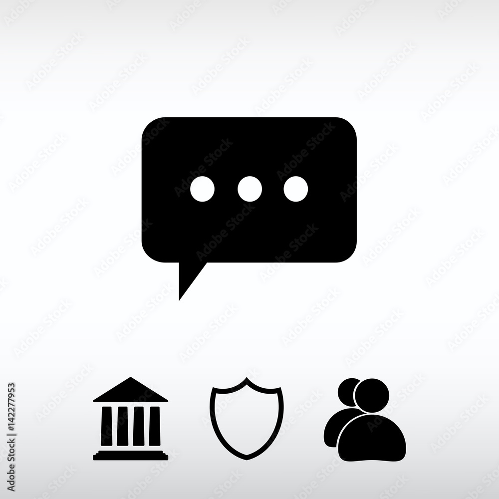 Speech bubbles icon. vector illustration with soft shadow on a g