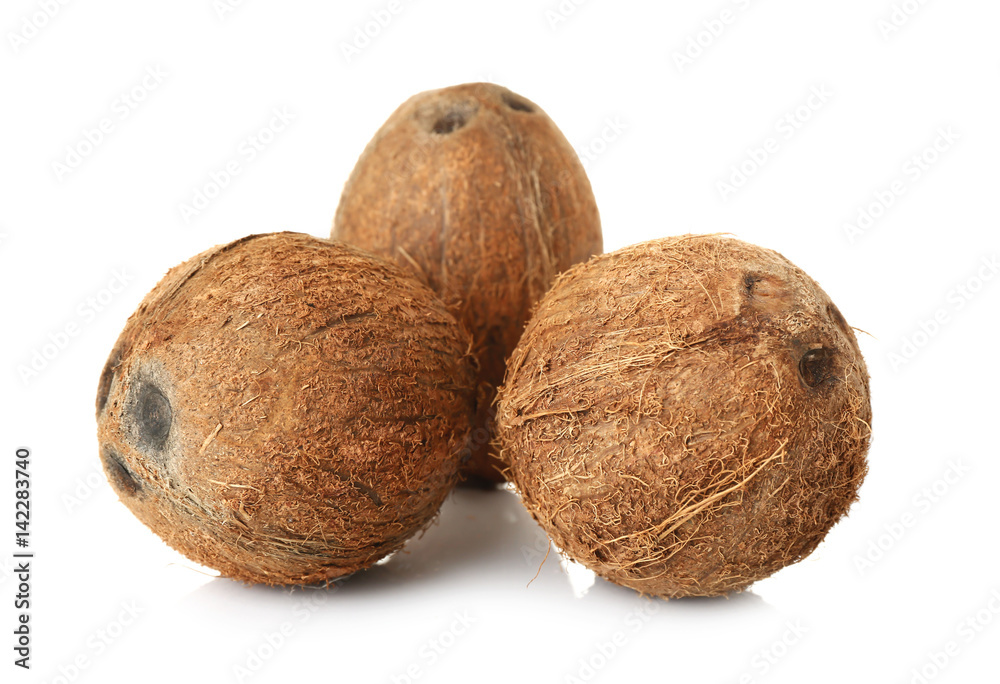 Coconuts on white background Coconuts on white background