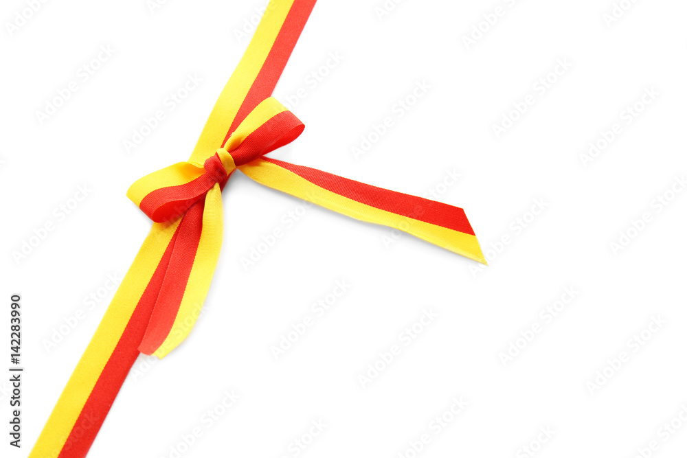 Ribbon in colors of Warsaw flag on white background Ribbon in colors of Warsaw flag on white background
