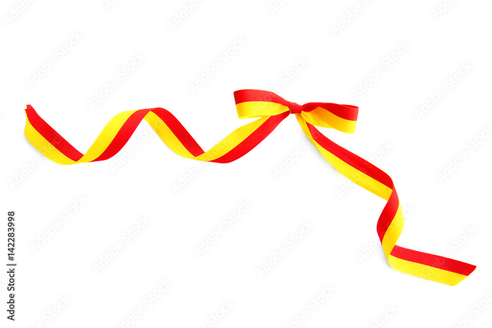 Ribbon in colors of Warsaw flag on white background Ribbon in colors of Warsaw flag on white background