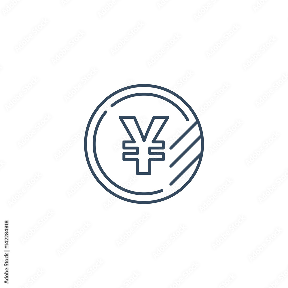 Yen coin icon, financial currency exchange Yen coin icon, financial currency exchange