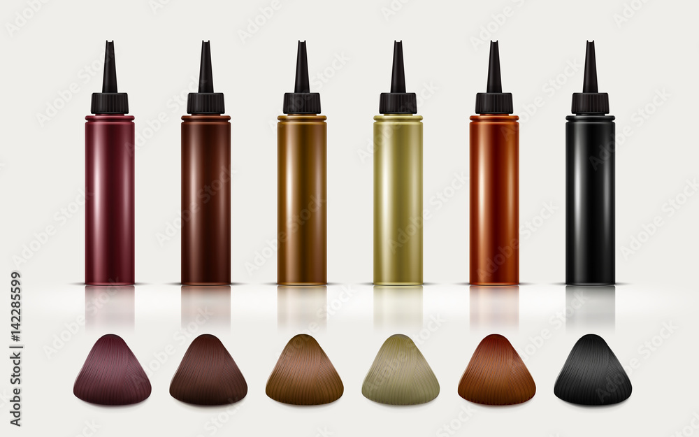 colorful hair dye bottles Stock ベクター Adobe Stock