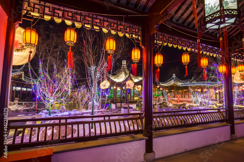 Chinese traditional buildings at night
