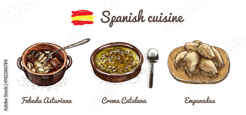 Spanish menu colorful illustration.